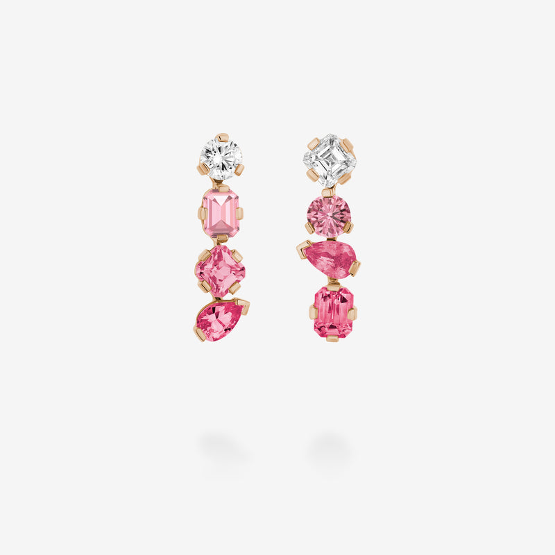 18K Rose Gold-Diamond & Pink Sapphires