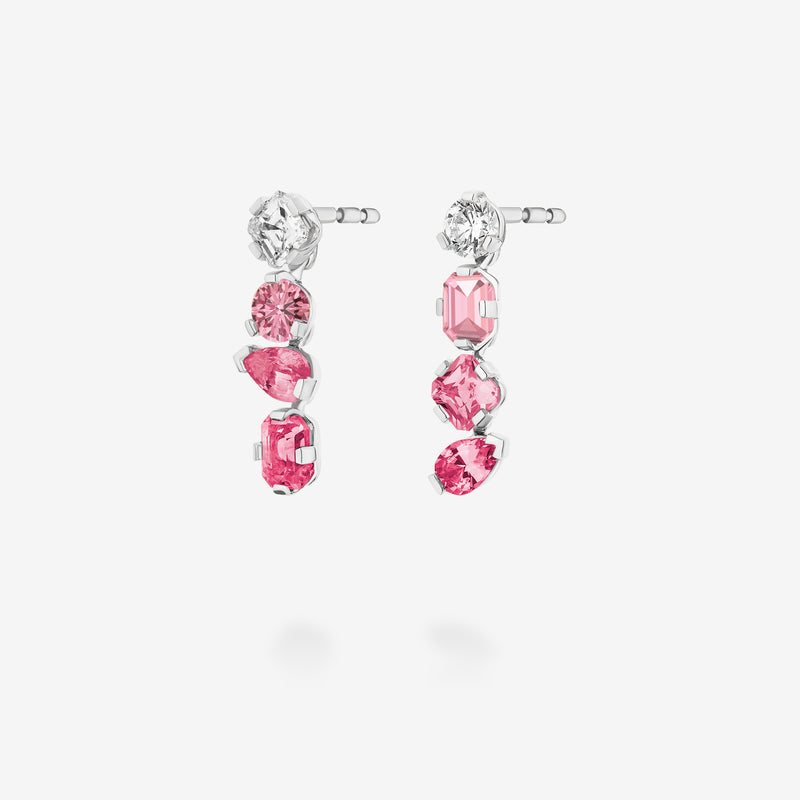 18K White Gold-Diamond & Pink Sapphires