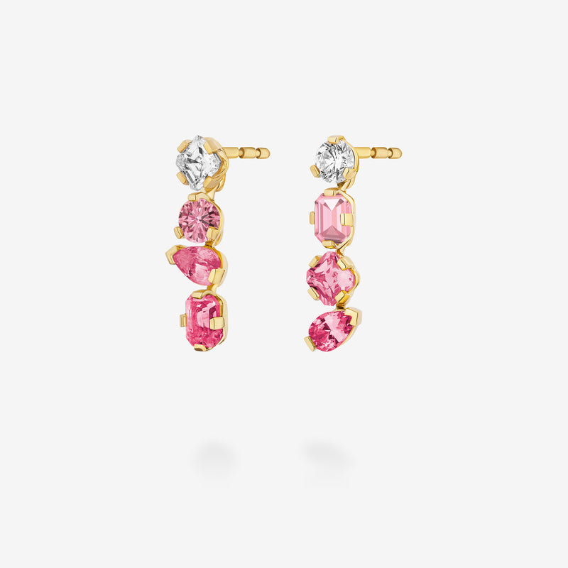 18K Yellow Gold-Diamond & Pink Sapphires