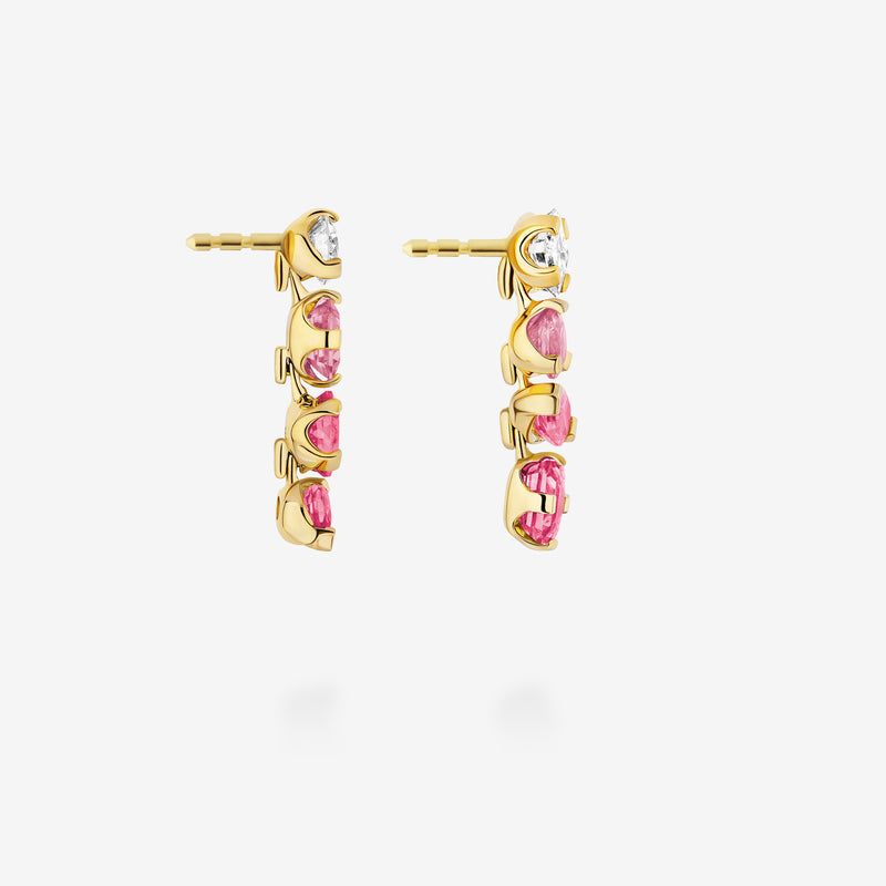 18K Yellow Gold-Diamond & Pink Sapphires