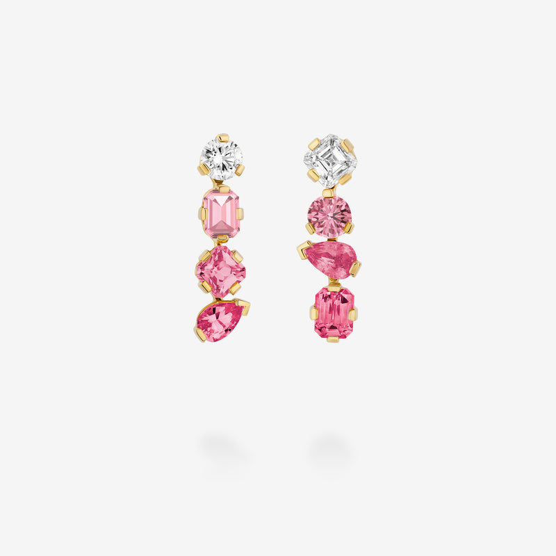 18K Yellow Gold-Diamond & Pink Sapphires