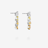 18K White Gold-Diamond & Yellow Sapphires