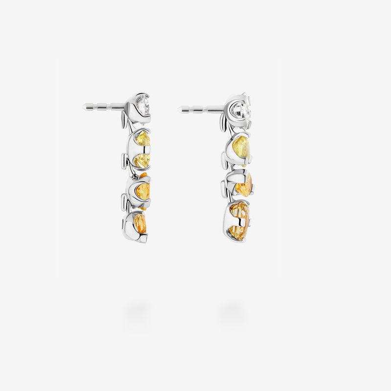 18K White Gold-Diamond & Yellow Sapphires