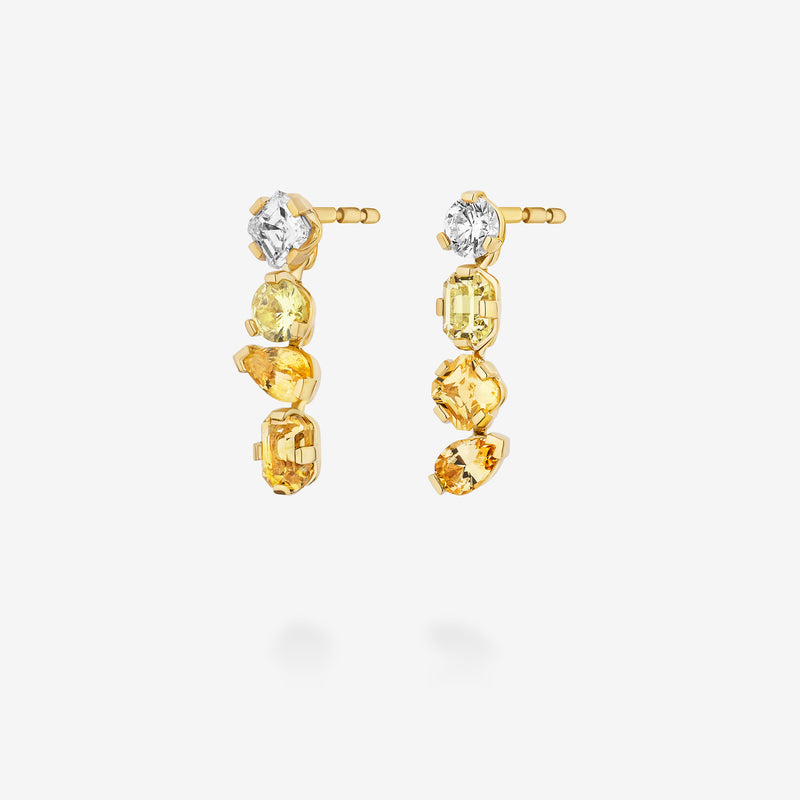 18K Yellow Gold-Diamond & Yellow Sapphires