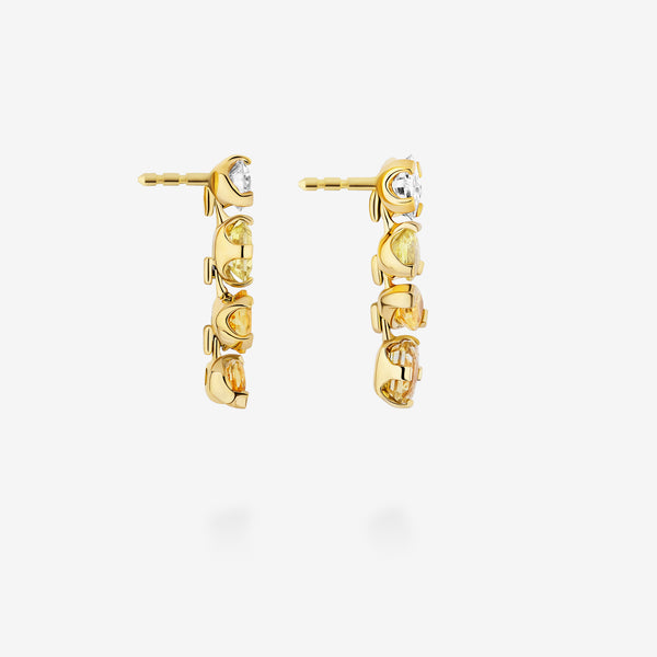 18K Yellow Gold-Diamond & Yellow Sapphires