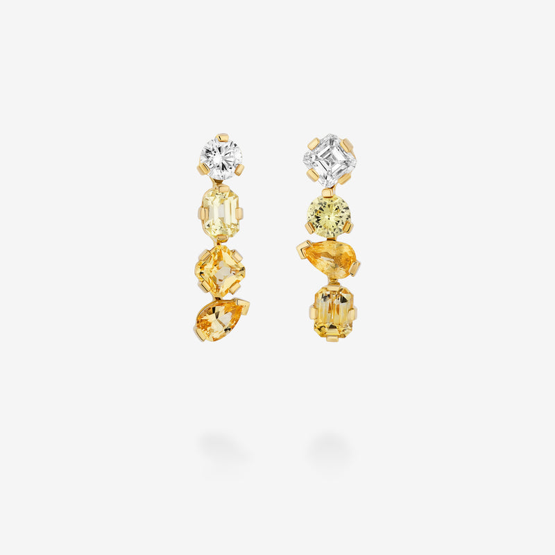 18K Yellow Gold-Diamond & Yellow Sapphires