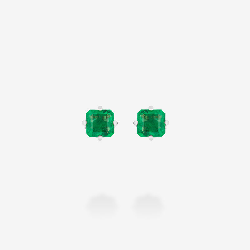18K White Gold-Emerald
