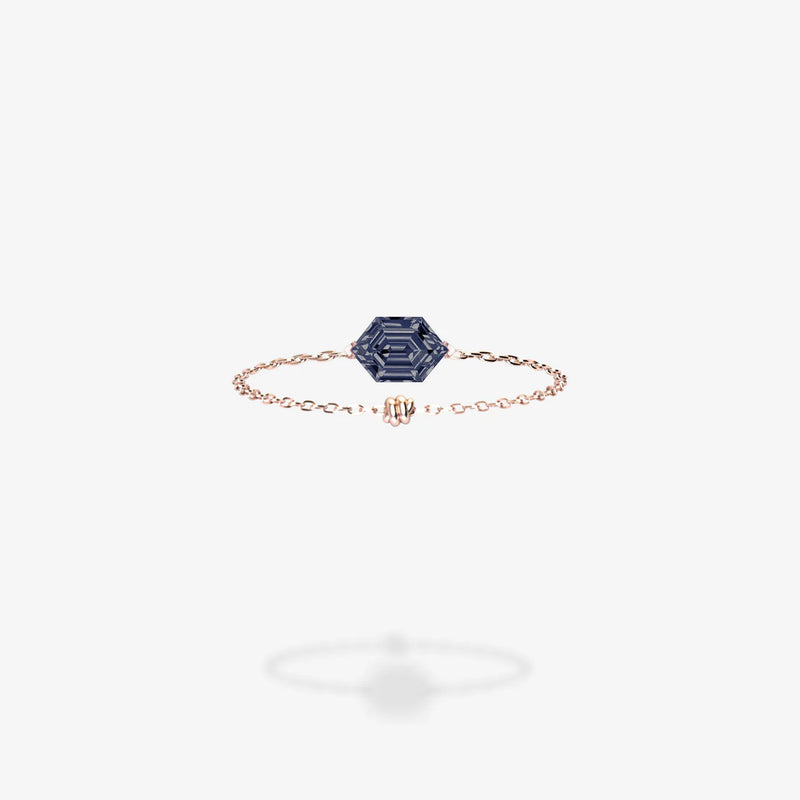 18K Rose Gold-Elongated Hexagon