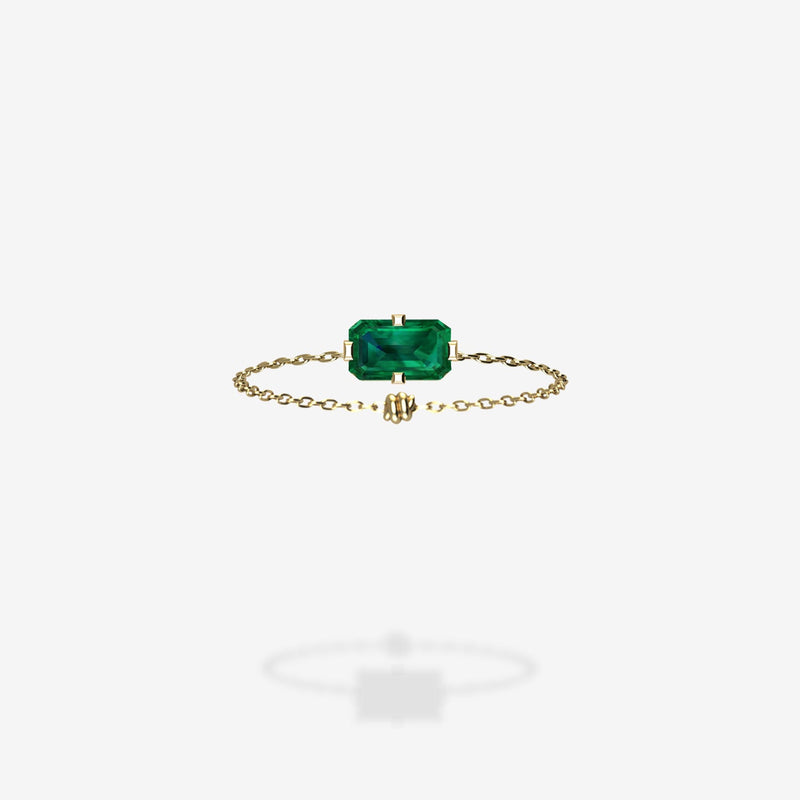 18K Yellow Gold-Emerald Cut