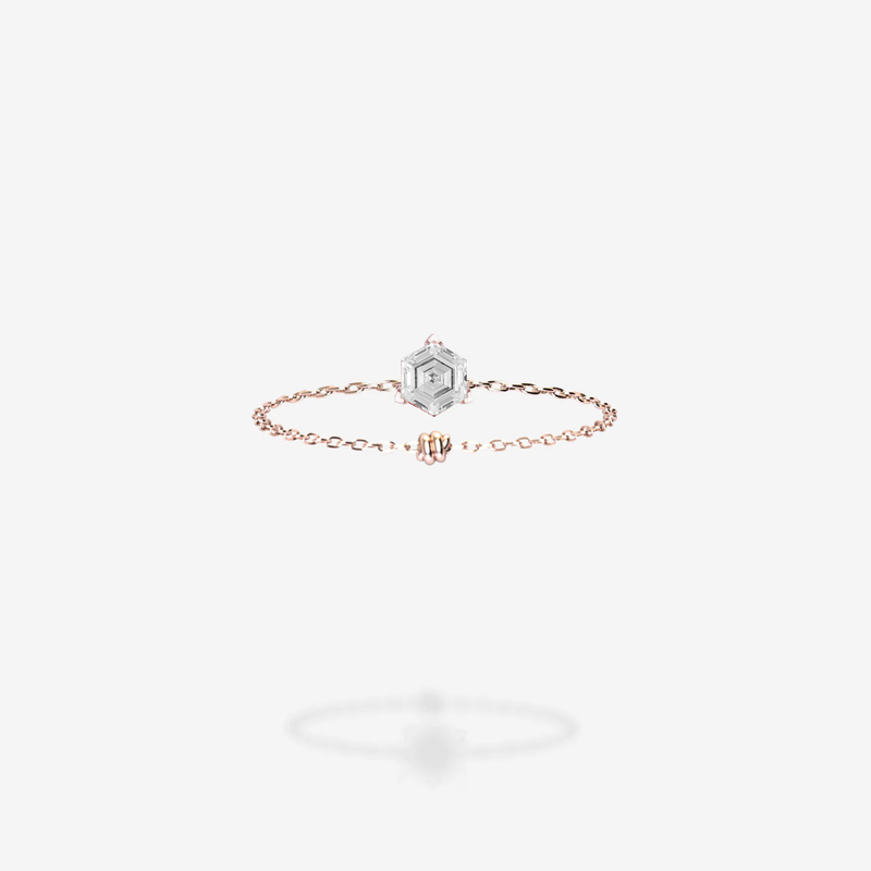 18K Rose Gold-Hexagon