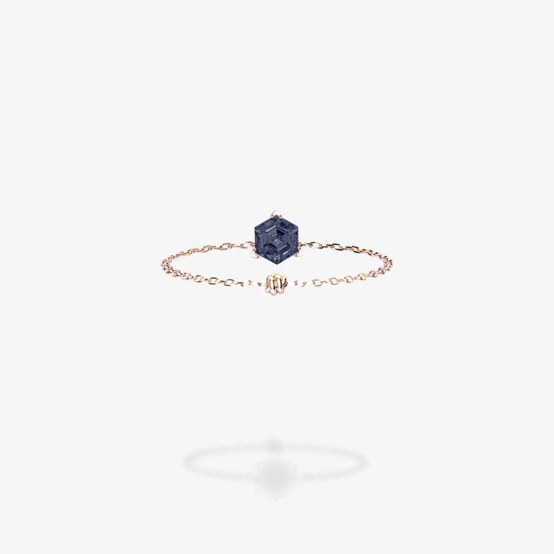 Cattina Ring - Hexagon Grey Blue Spinel (STOCK MX)