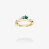 18K Yellow Gold-Diamond & Emerald