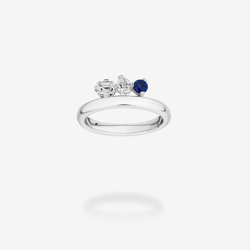 Platinum-White Diamonds & Blue Sapphire