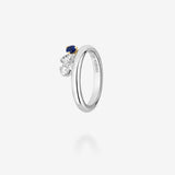 Platinum & 18K Yellow Gold-White Diamonds & Blue Sapphire