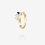 18K Yellow Gold-White Diamonds & Blue Sapphire