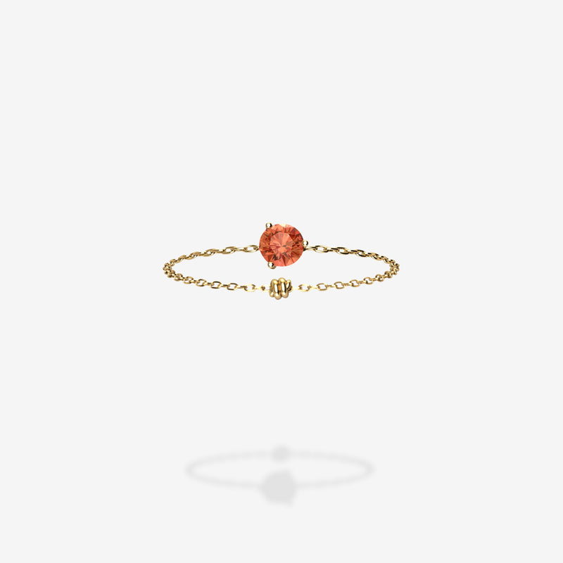 Cattina Ring - Round Orange Sapphire (STOCK US)