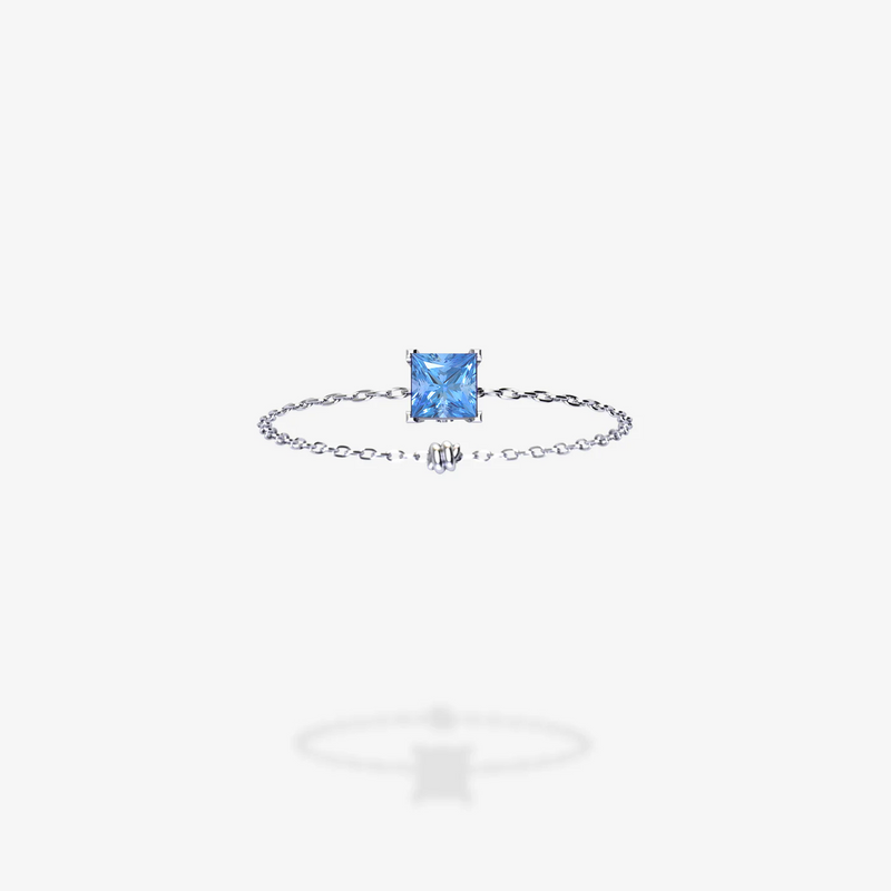 Cattina Ring - Square Light Blue Sapphire (STOCK MX)