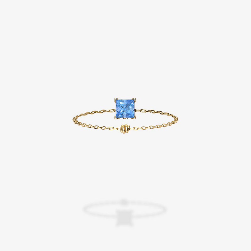 Cattina Ring - Square Light Blue Sapphire (STOCK US)