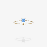 Cattina Ring - Square Light Blue Sapphire (STOCK US)