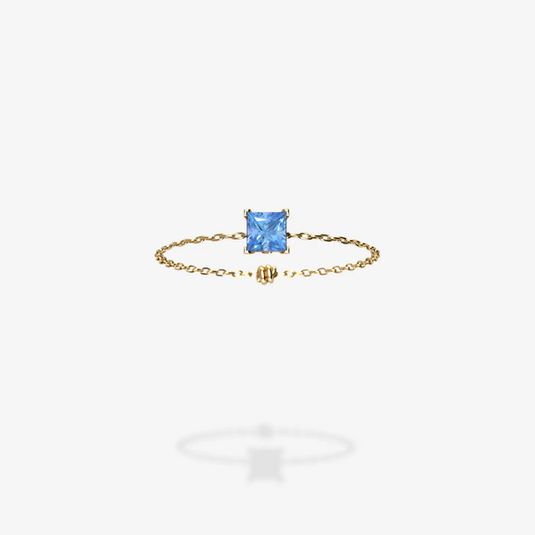 Cattina Ring - Square Light Blue Sapphire (STOCK US)