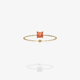 Cattina Ring - Square Orange Sapphire (STOCK US)