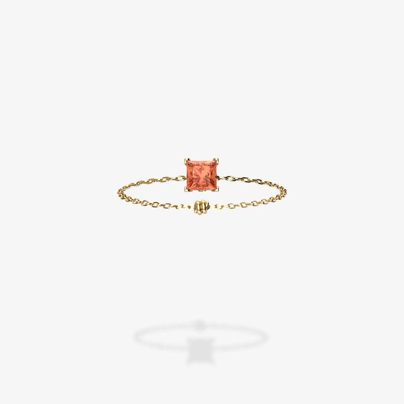 Cattina Ring - Square Orange Sapphire (STOCK US)