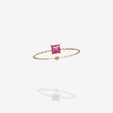 Cattina Ring - Square Padparascha Sapphire (STOCK MX)