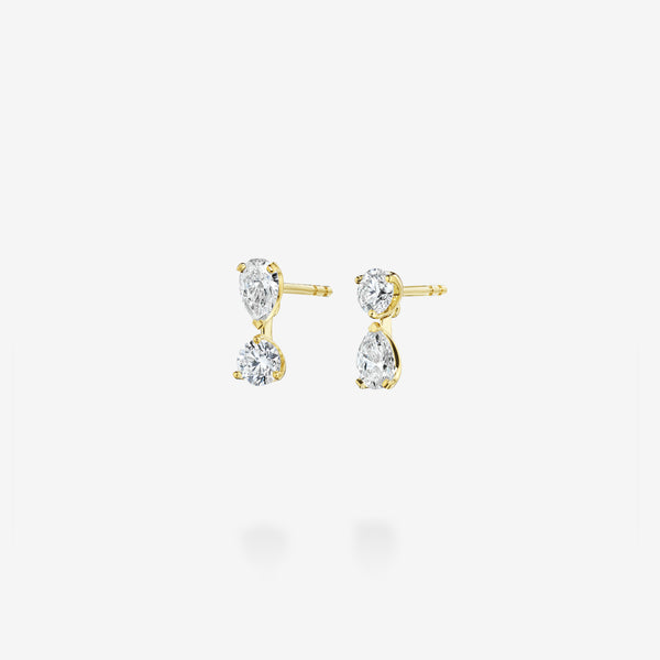 18K Yellow Gold-Round & Pear