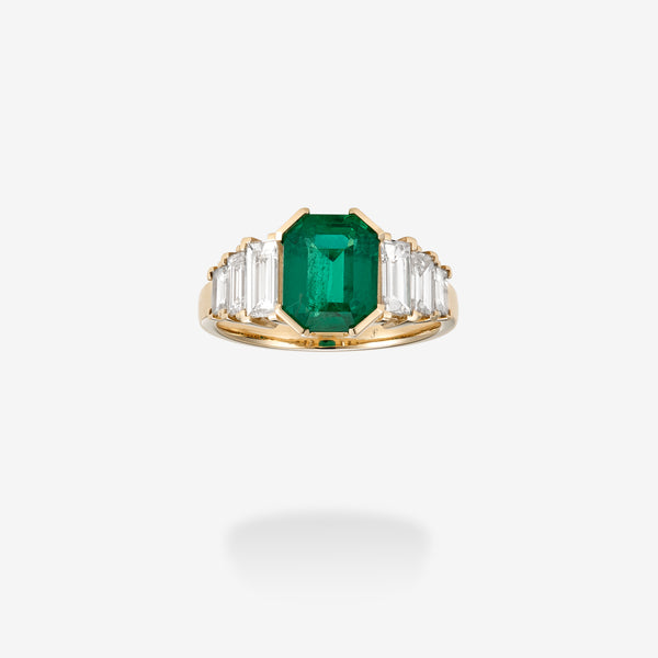 18K Yellow Gold-Emerald