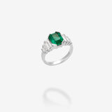 18K White Gold-Emerald