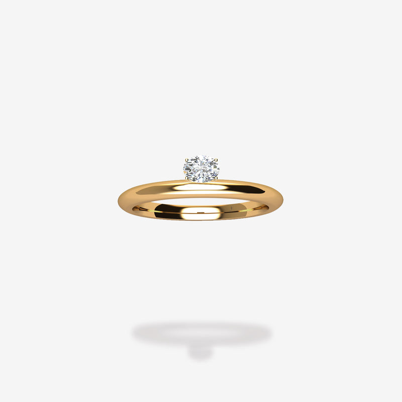 18K Yellow Gold-Oval