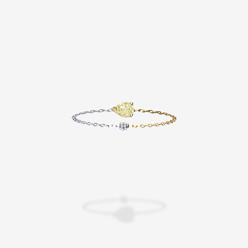 18K White Gold & Yellow Gold-Pear