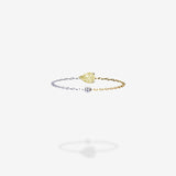 18K White Gold & Yellow Gold-Pear