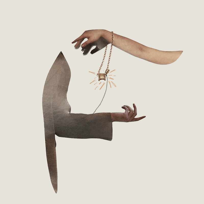 A piece handled with both hands